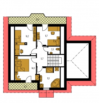 Image miroir | Plan de sol du premier étage - KLASSIK 118